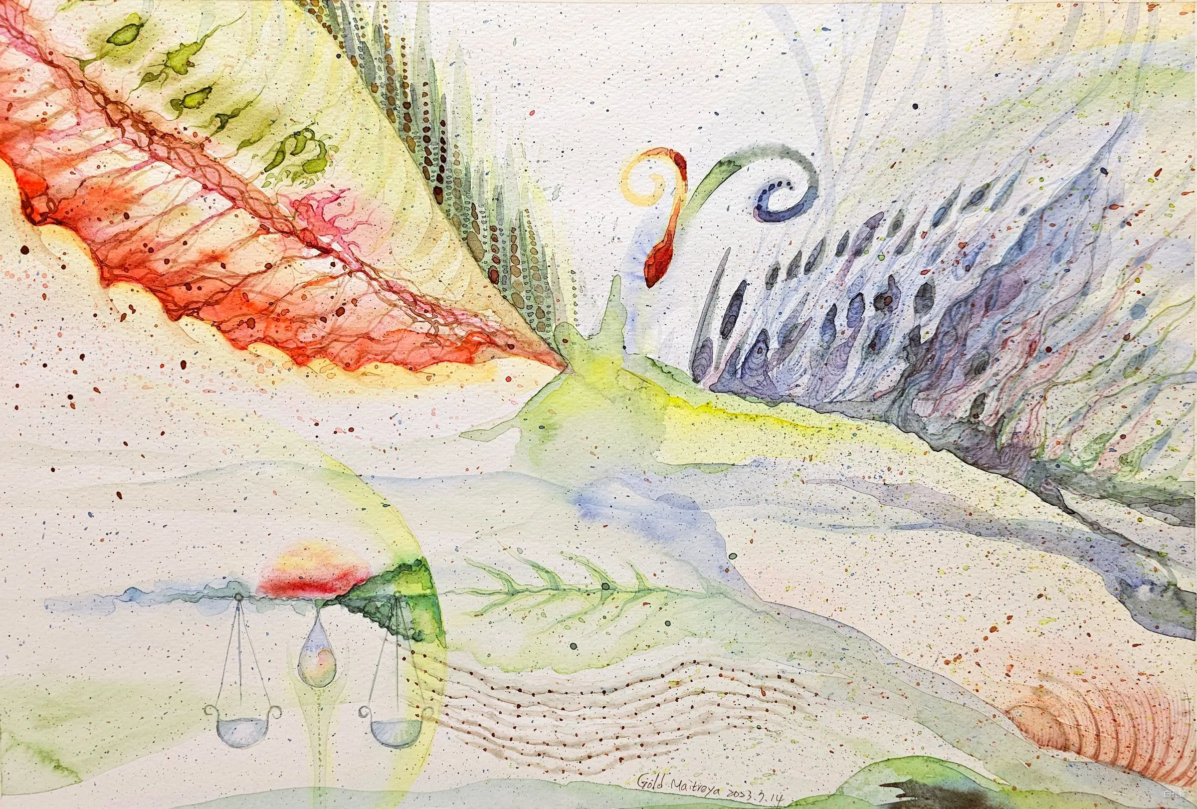 意象世界:《仙子飛船》白孔雀靈魂藝術 | THE VIBE 白孔雀意象畫作《仙子飛船》- 仙女雙翼化作生命葉片飛船與宇宙意識流,交織平行宇宙虛影與漩渦門戶,展現靈性覺醒 | THE VIBE